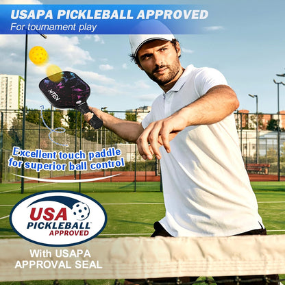 Pickleball Paddles, USAPA Approved Fiberglass Surface Pickleball Set with Pickleball Rackets, Pickleball Paddles Set ​For Men Women