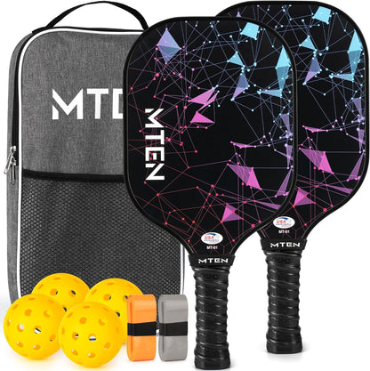 Pickleball Paddles, USAPA Approved Fiberglass Surface Pickleball Set with Pickleball Rackets, Pickleball Paddles Set ​For Men Women