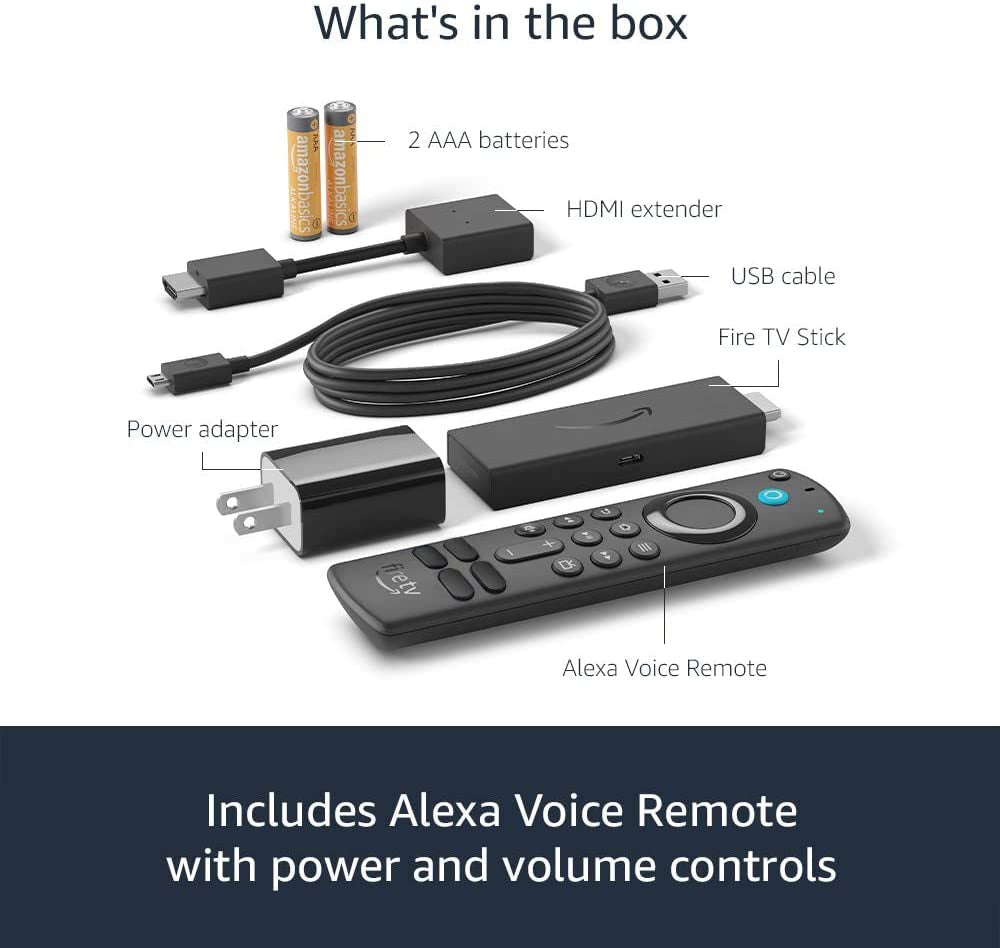 Fire TV Stick, HD, Sharp Picture Quality, Fast Streaming, Free & Live TV, Alexa Voice Remote with TV Controls